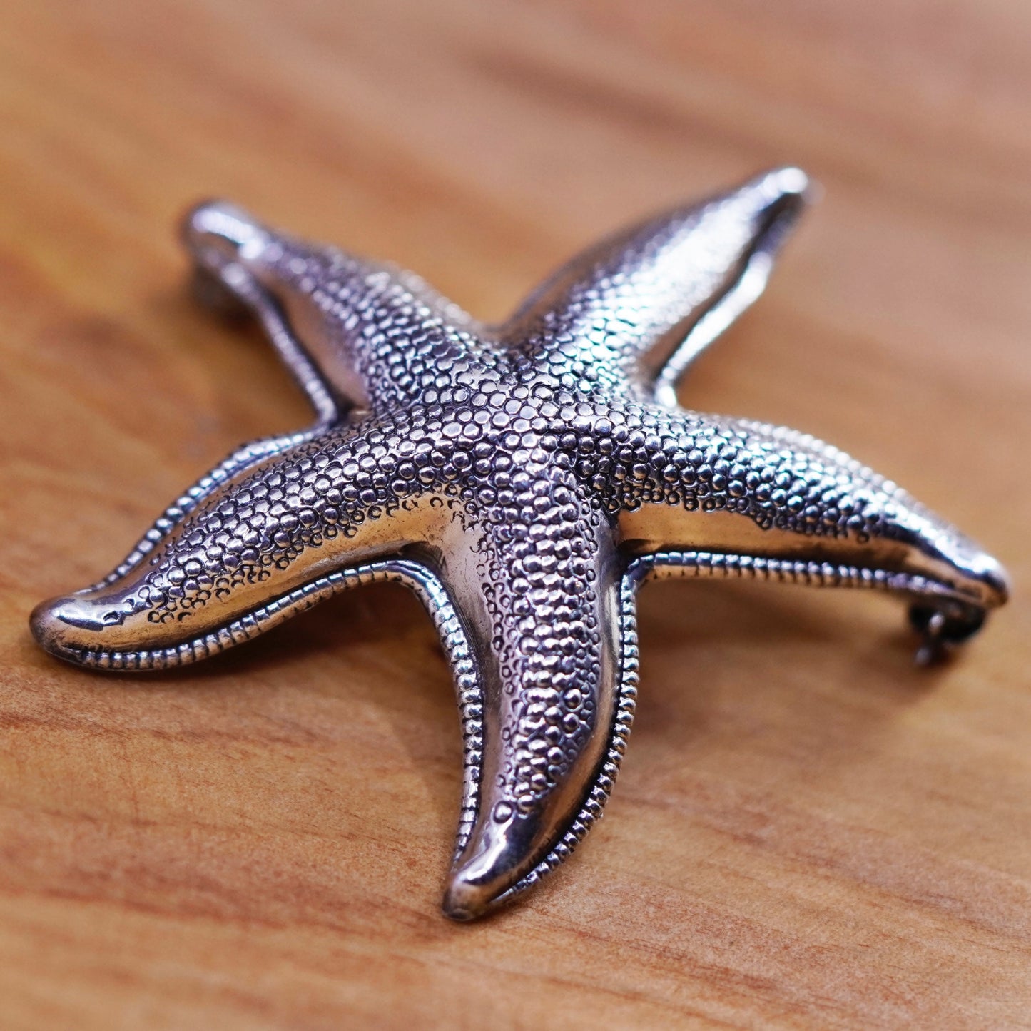 Vintage Beau handmade sterling 925 silver starfish brooch pin