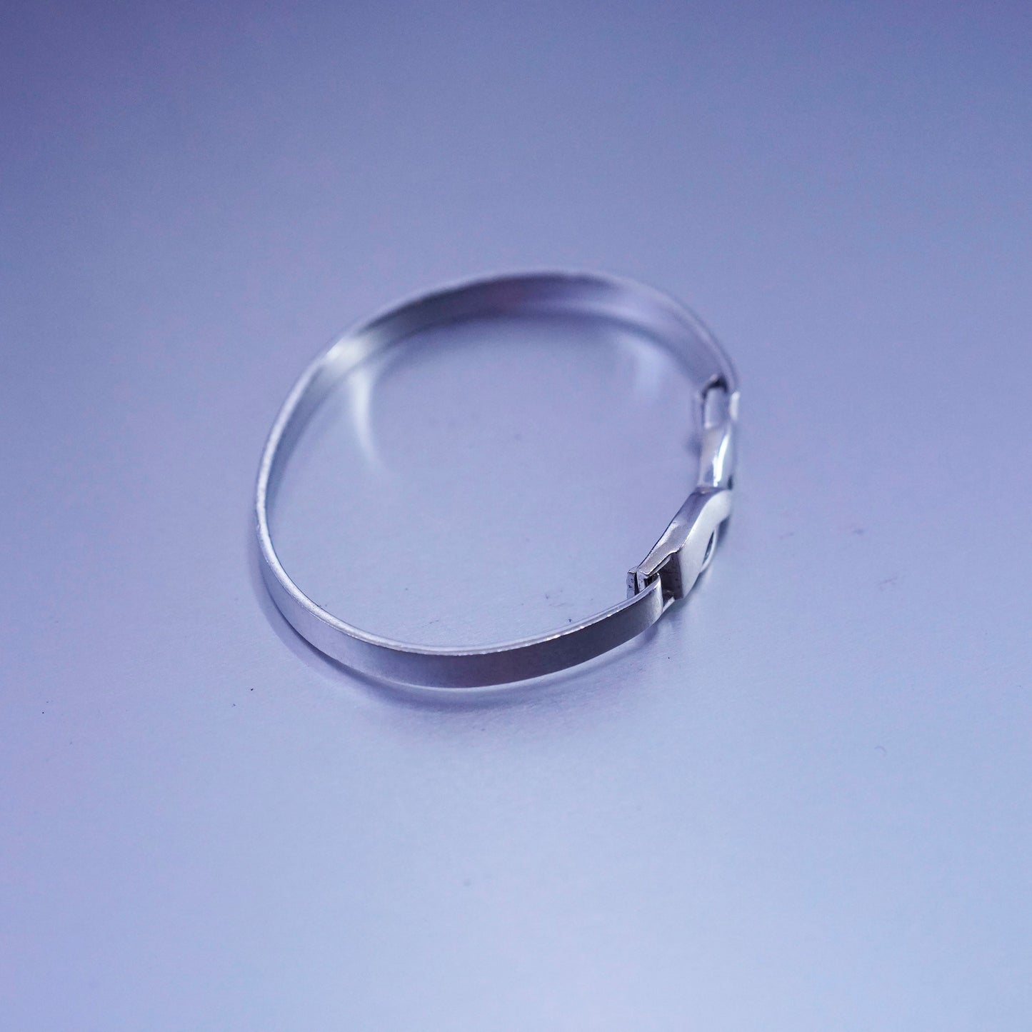 6.5”, Judith Jack Sterling 925 silver handmade bracelet, hinged bangle diamond