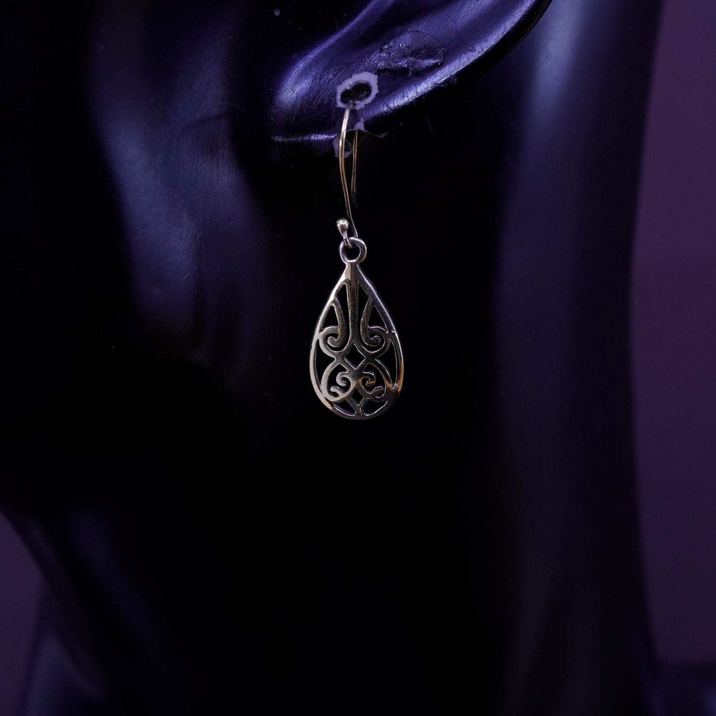 vermeil gold over Sterling silver handmade earrings 925 Bali Filigree teardrops