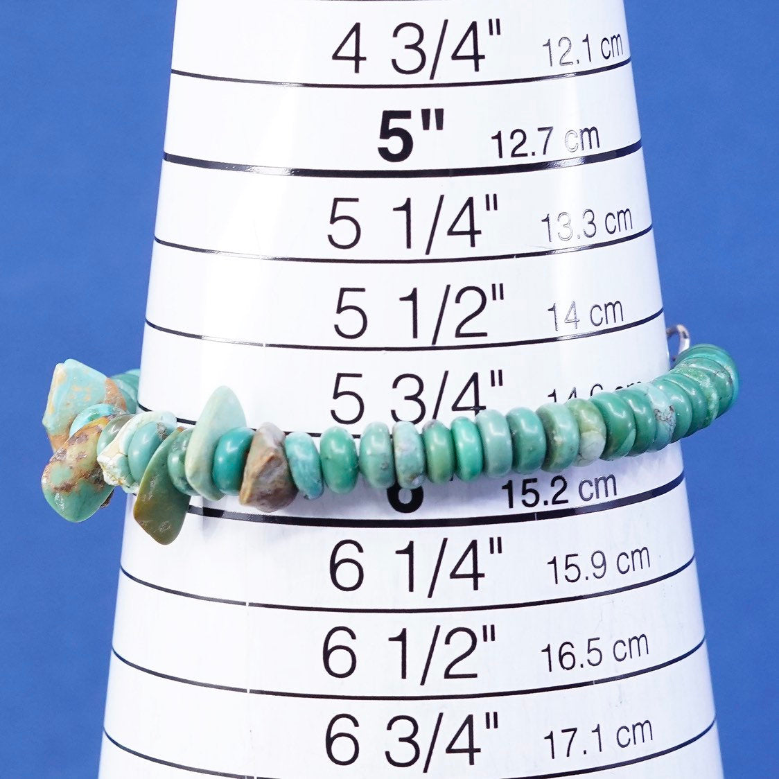 6”, sterling silver handmade bracelet, Native American navajo heishi turquoise