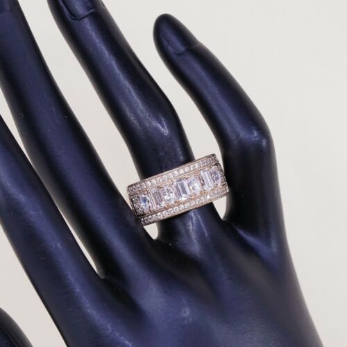 Sz 10, 3.47ctw Bella Luce Vanna K Emerald Cut Eterno Sterling Silver Band Ring