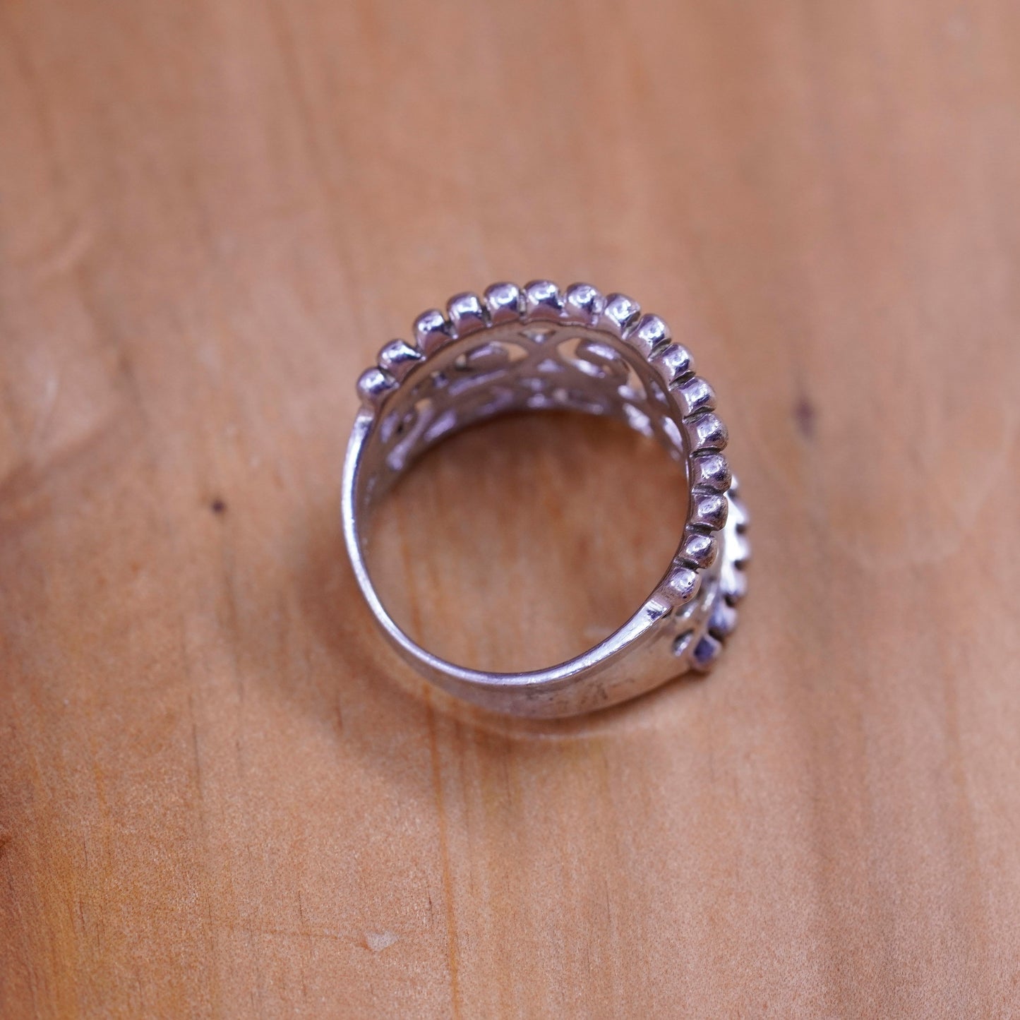 Size 6.5, Sterling silver handmade ring, southwestern, 925 filigree swirl band