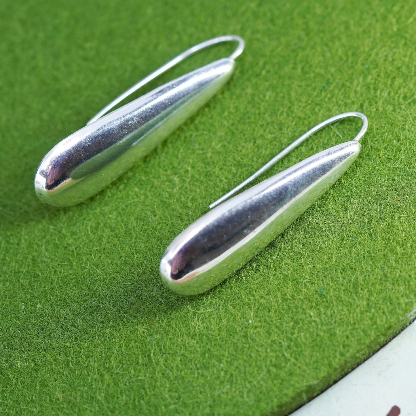 Vintage Sterling silver handmade earrings, 925 teardrop dangles