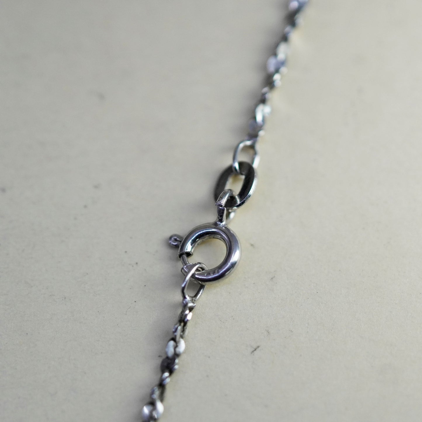 18”, 1.6mm, Vintage sterling silver Italy 925 twisted nugget chain, necklace