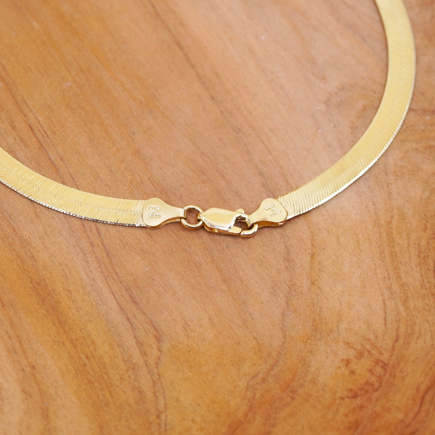20”, Milor vermeil, gold Sterling silver necklace, Italy 925 herringbone chain