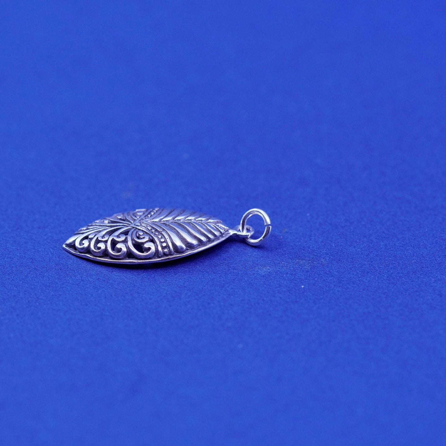 Sterling silver handmade pendant, 925 marquise filigree charm