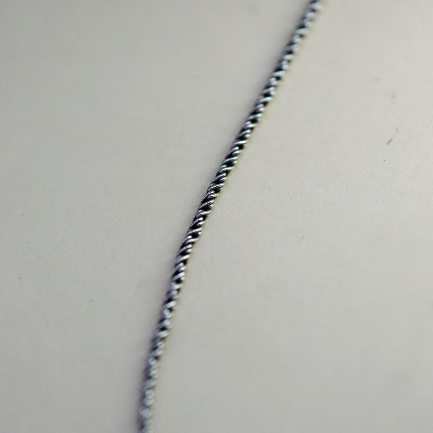 24”, 1.6mm, vintage Sterling silver necklace, 925 rope chain