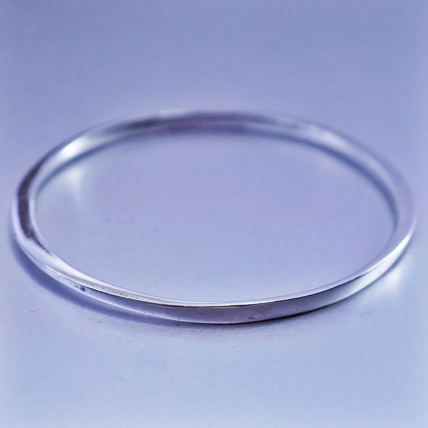 8.25”, Vintage Sterling 925 silver handmade bracelet, hammered bangle