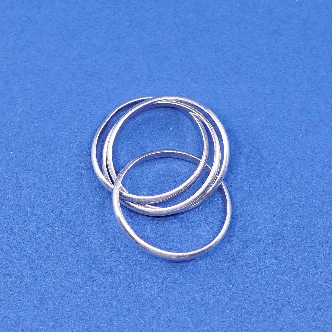 sz 6, vtg Sterling silver handmade ring, 925 entwined band