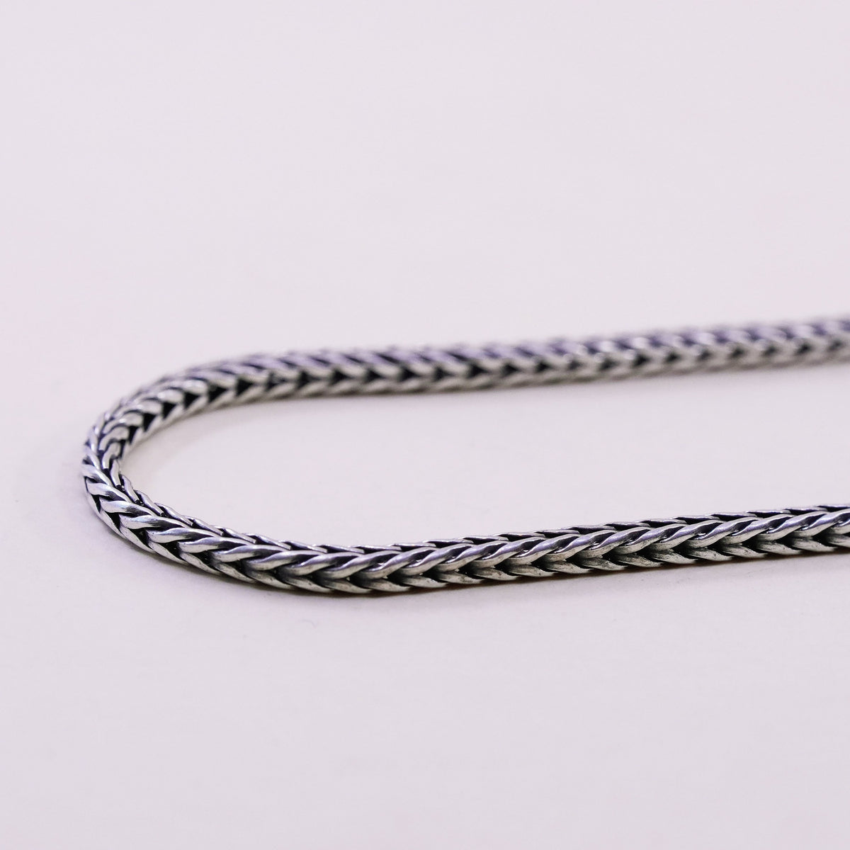 7”, trollbead LAA sterling silver handmade bracelet, bold 925 wheat chain
