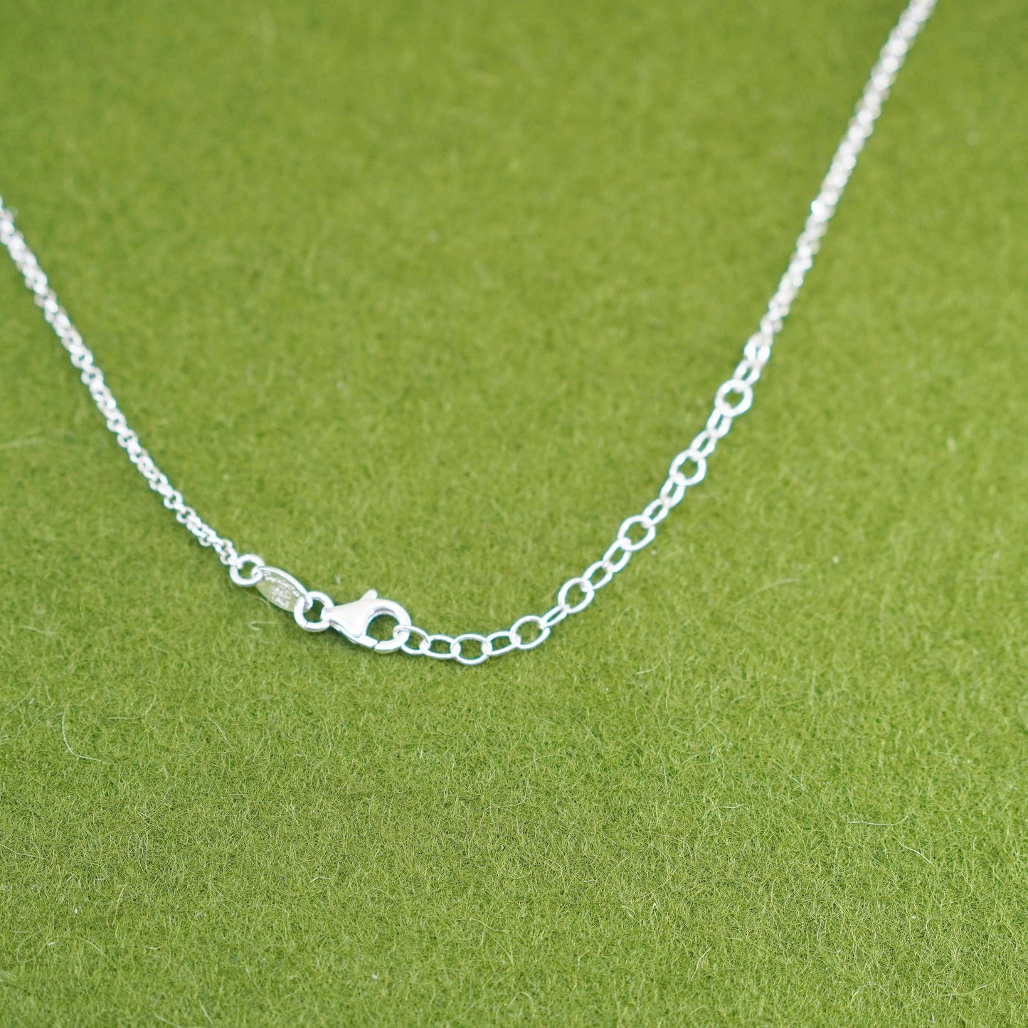 16+2”, dyadema sterling silver necklace, 925 circle chain lucky clover Pendant