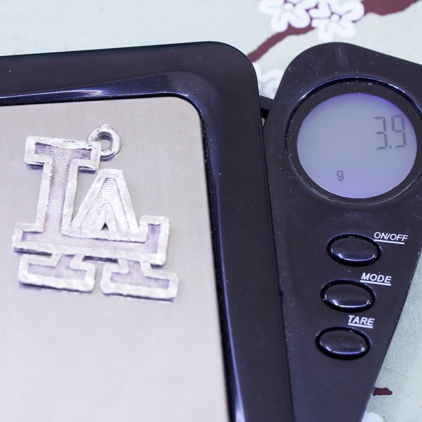 Vintage Sterling 925 silver handmade pendant, textured Los Angeles LA