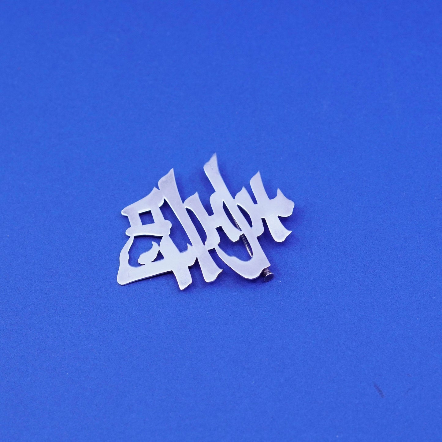 Vintage Sterling silver handmade brooch, 950 Chinese characters longevity pin