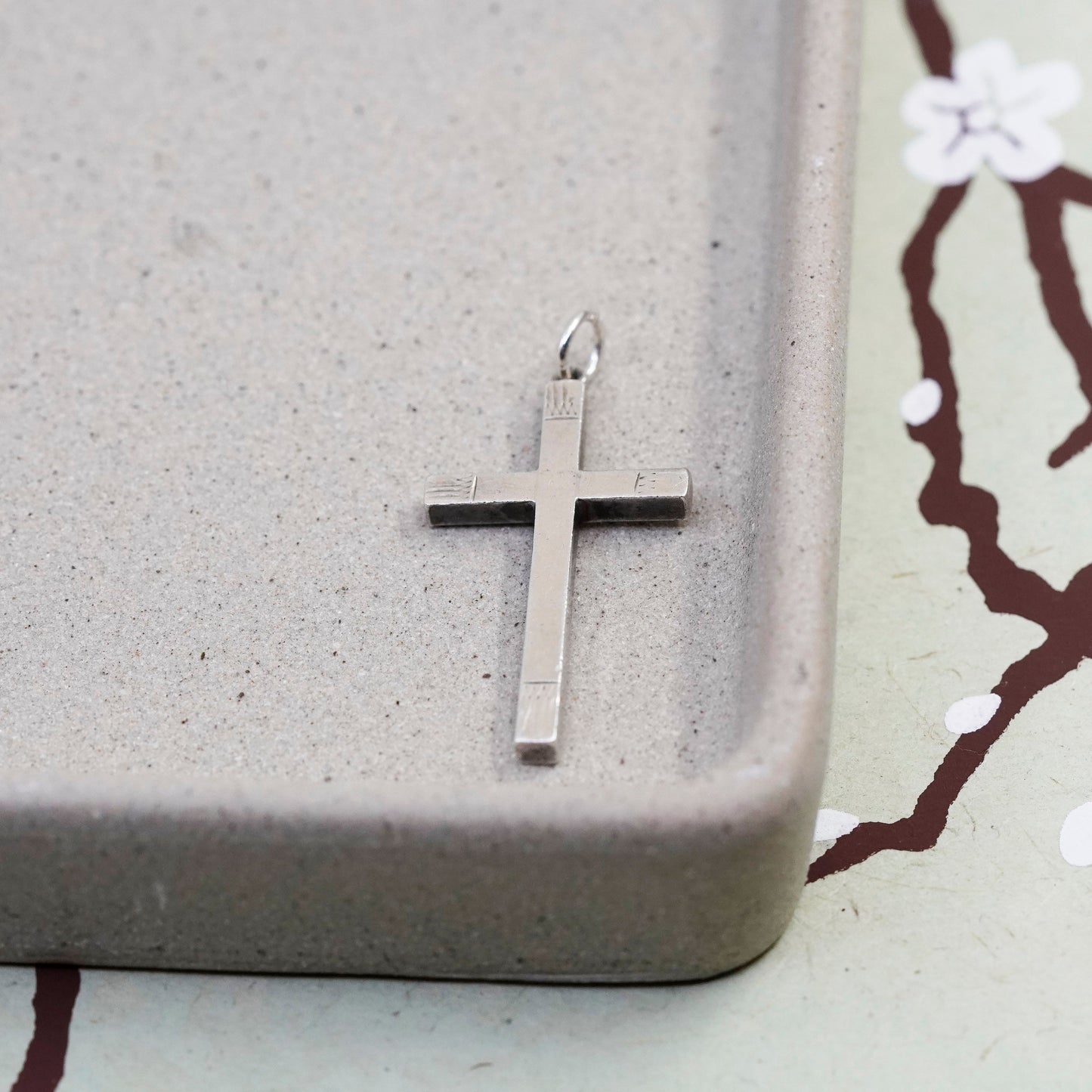 Vintage Sterling silver pendant, 925 cross charm