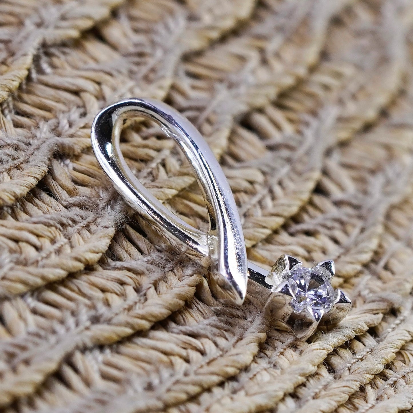 Vintage Sterling 925 silver handmade shooting star pendant cz “dream big”