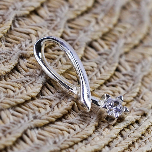 Vintage Sterling 925 silver handmade shooting star pendant cz “dream big”