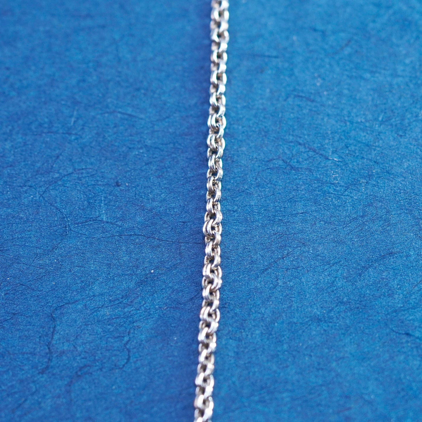 18+2”, vintage Sterling silver handmade necklace, 925 double circle chain