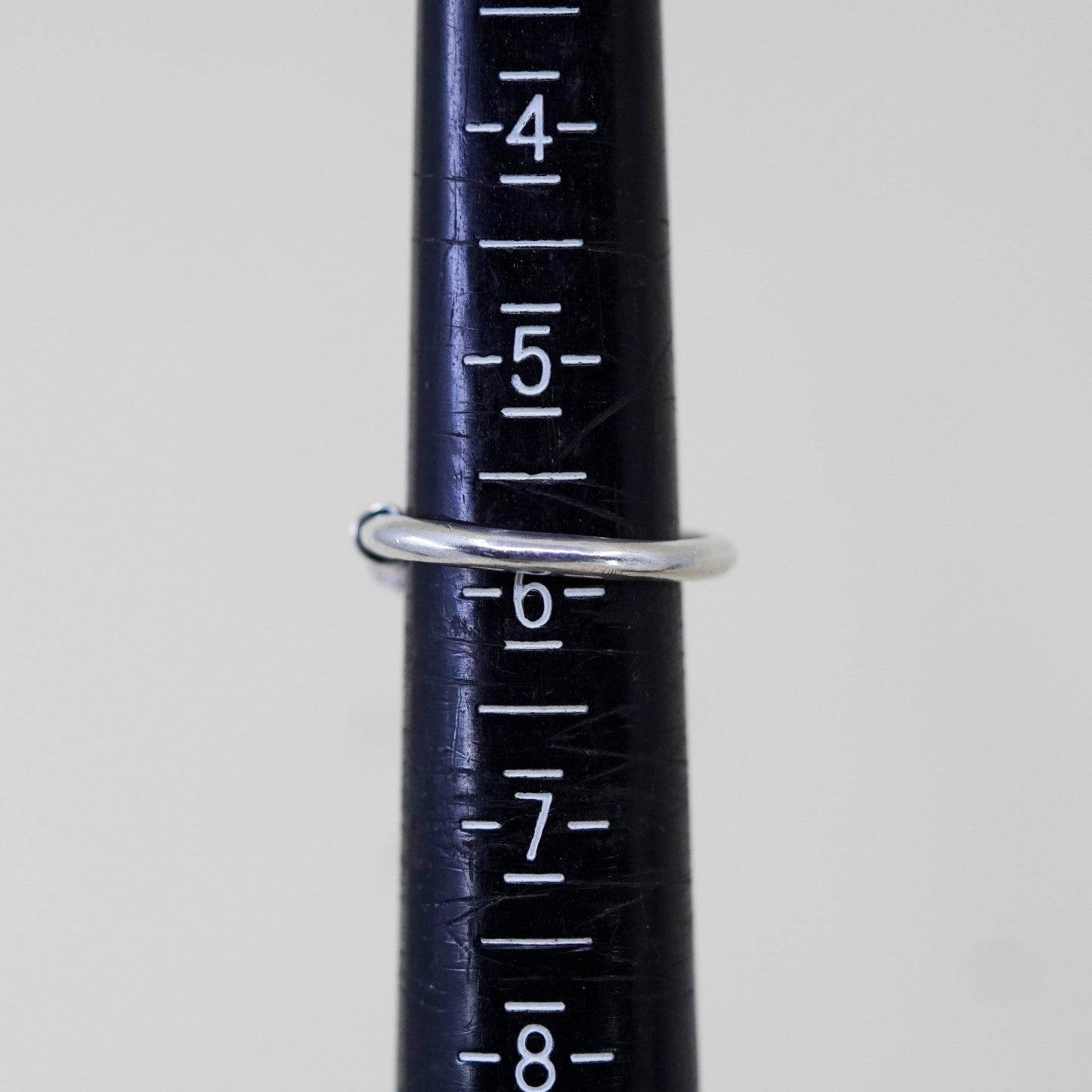 Size 5.75, Vintage sterling silver handmade ring with pink quartz bead