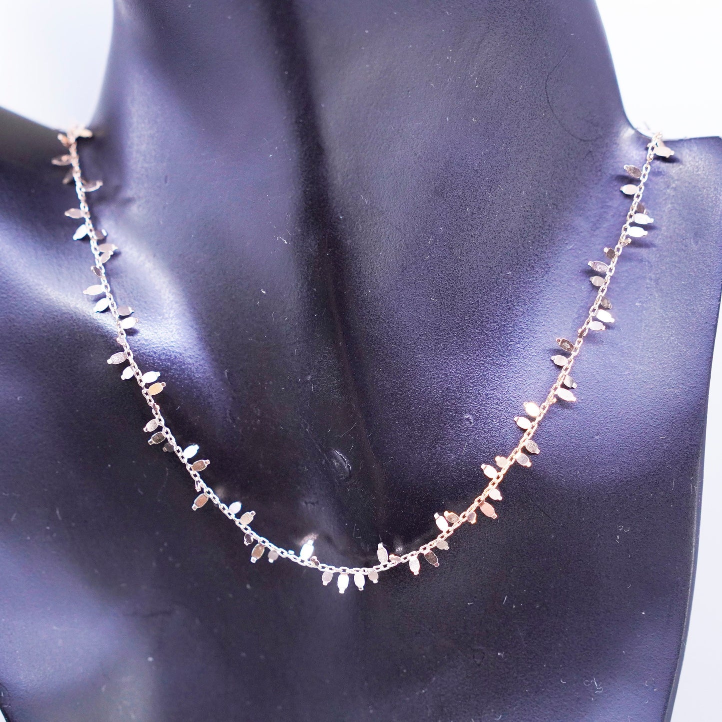 20”, vintage vermeil rose gold over Sterling 925 silver circle chain necklace