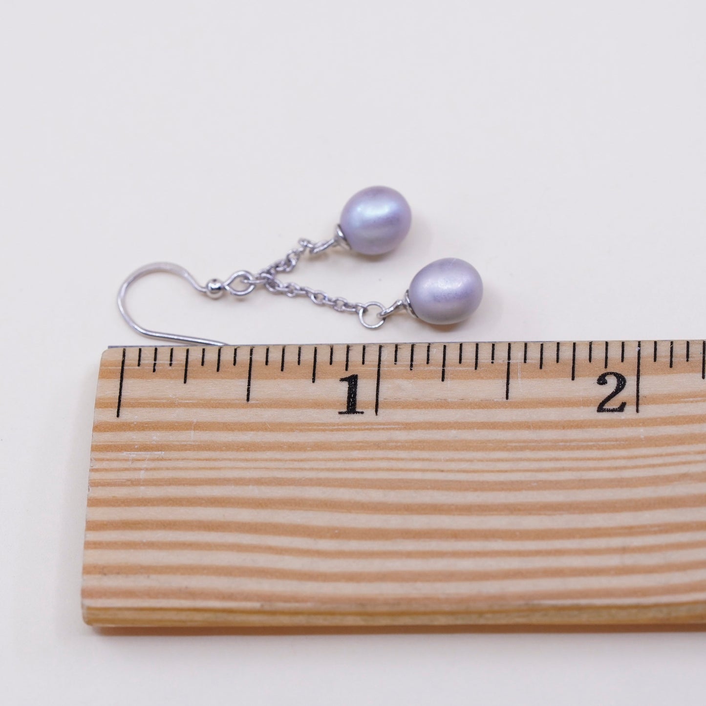 Vintage sterling 925 silver handmade earrings with pearl dangles