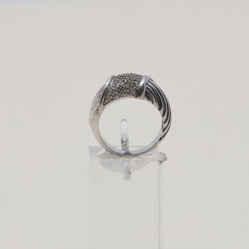 Size 5, Vtg Sterling Silver Handmade Ring, 925 Silver Band W/ Cluster Cz Detail