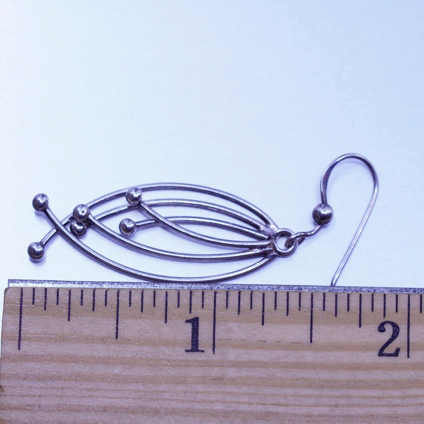Vintage Sterling 925 silver teardrop beads earrings