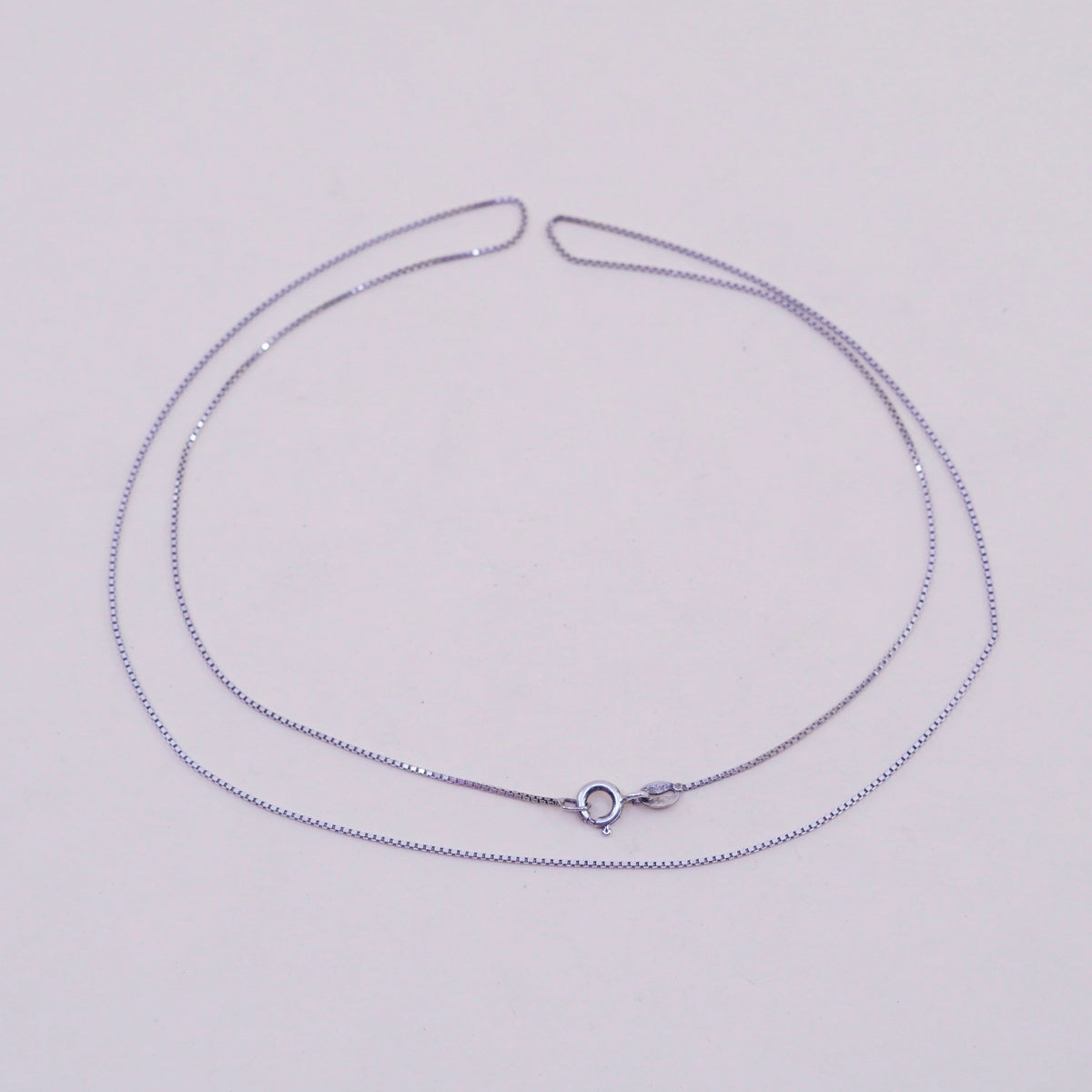 24”, 1mm, Vintage Italian sterling 925 silver box chain, necklace