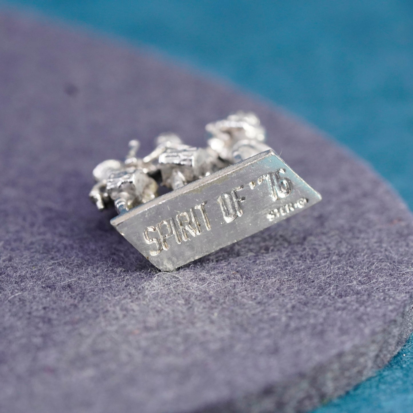 Vintage Sterling silver handmade pendant, 925 Spirit of ‘76 charm