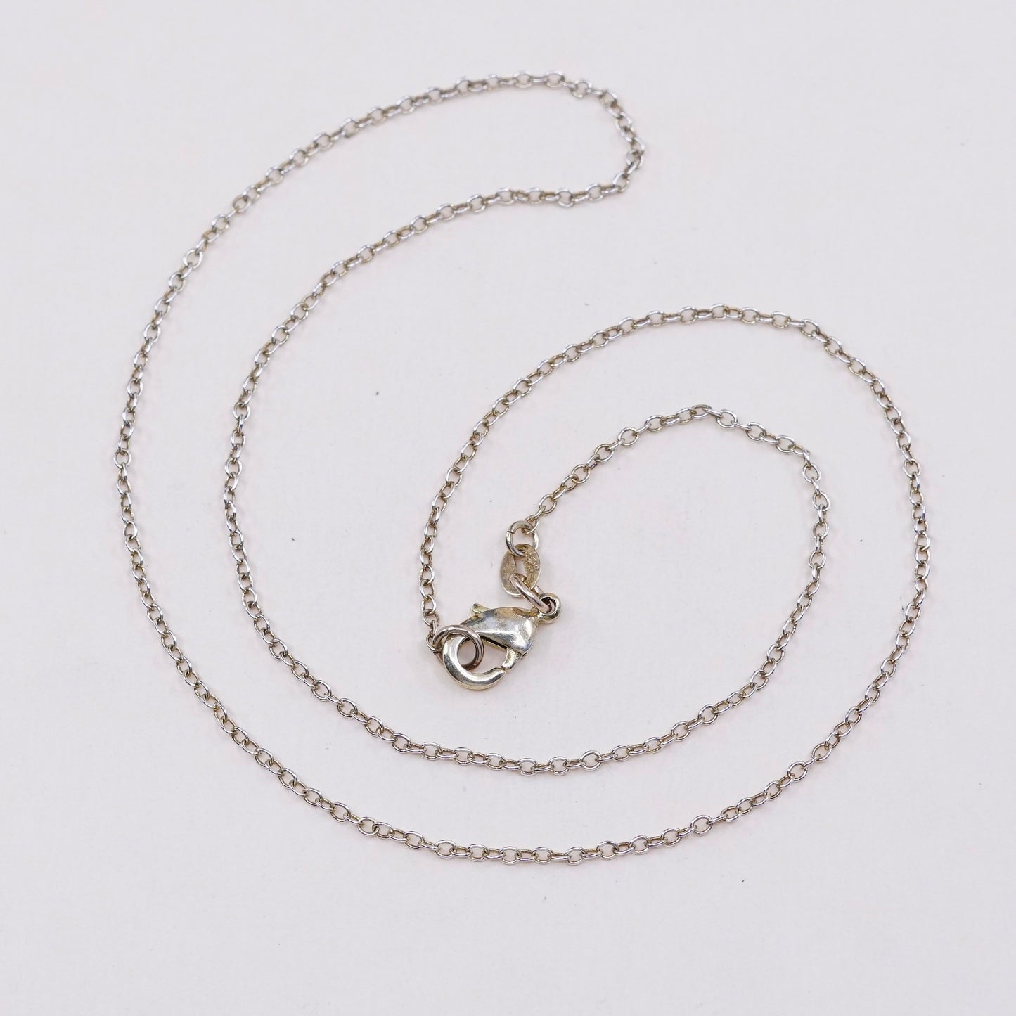 18”, 1mm, vintage vermeil gold over Sterling silver necklace, 925 circle chain