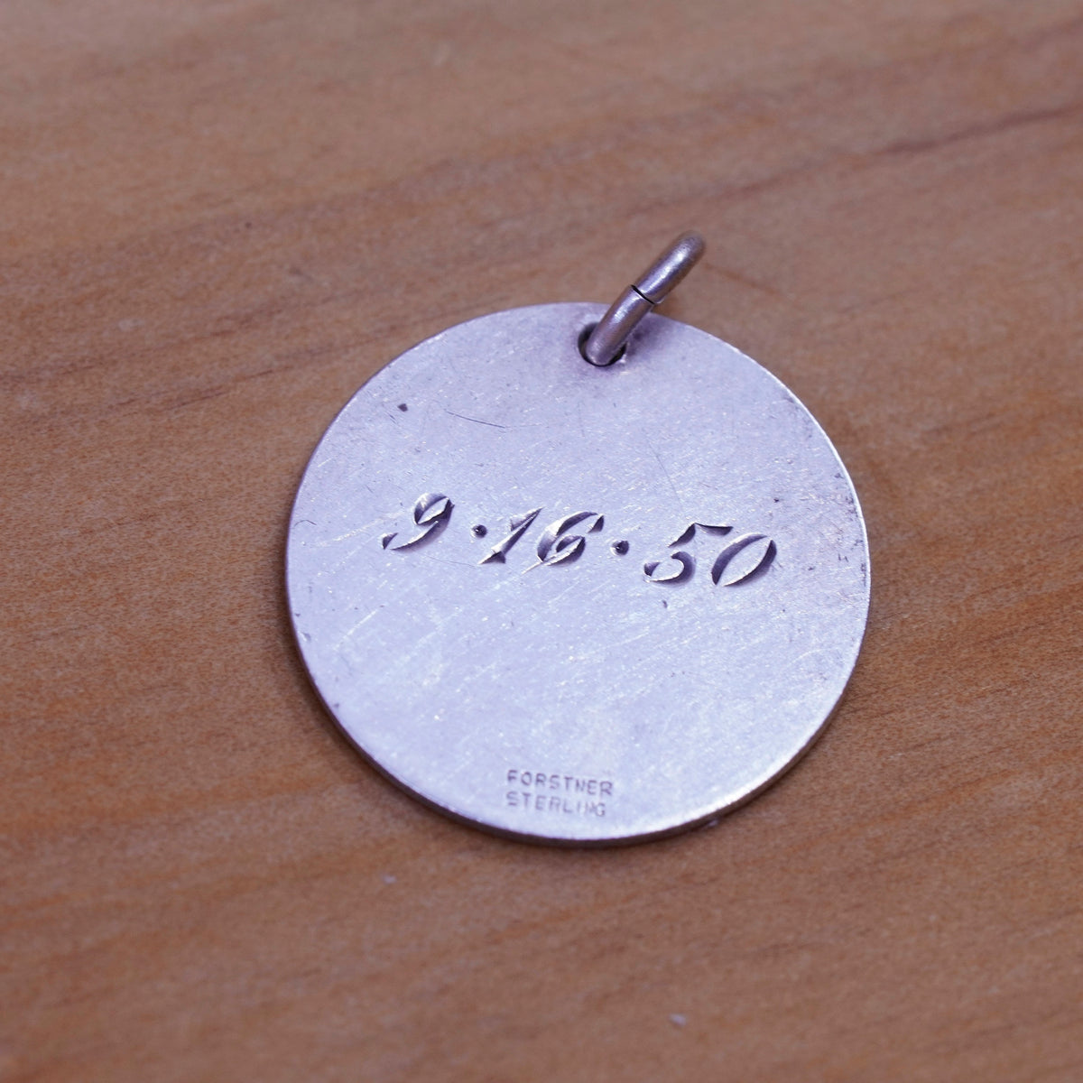 Vintage Sterling silver handmade pendant, 925 tag with name “Bobby” and 9.16.50