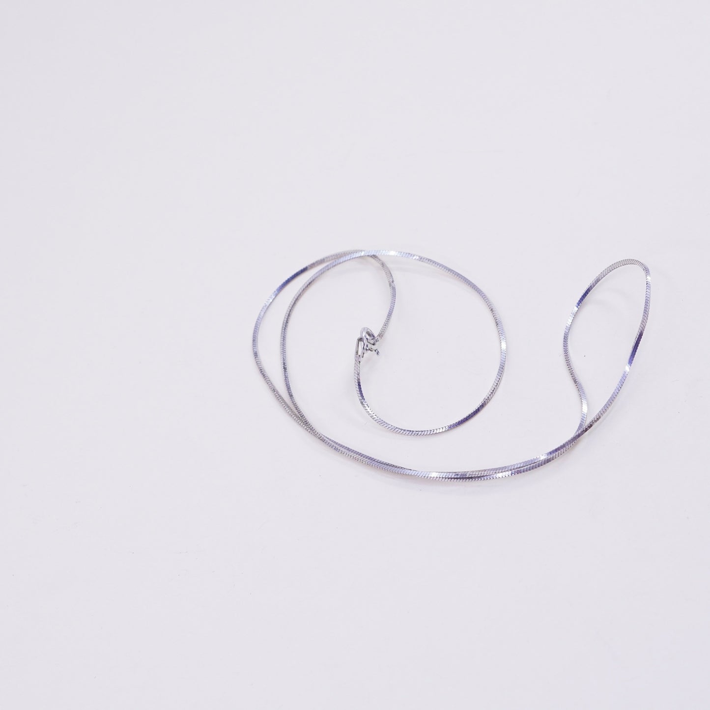 20”, 1mm, Vintage sterling silver square snake chain, Italy 925 necklace