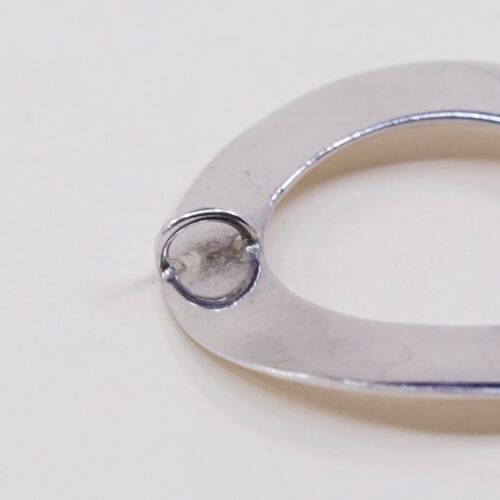 Vintage Sterling Silver Handmade Pendant, Modern 925 Circle Pendant