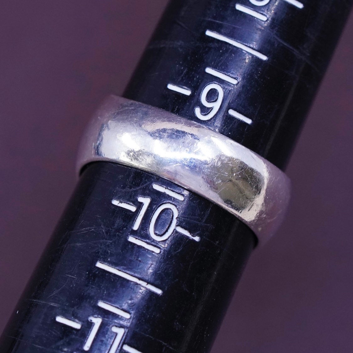 sz 9.5, Sterling silver Handmade statement ring, 925 w/ Oval amethyst N cable