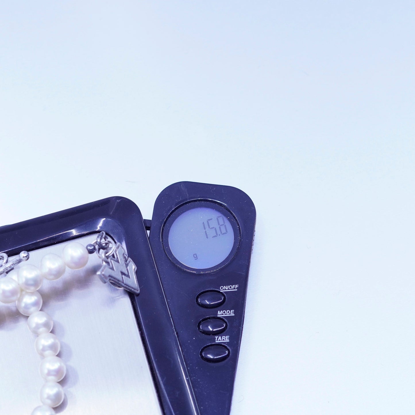 7”, vintage DU Sterling 925 silver bracelet with 7mm freshwater pearl