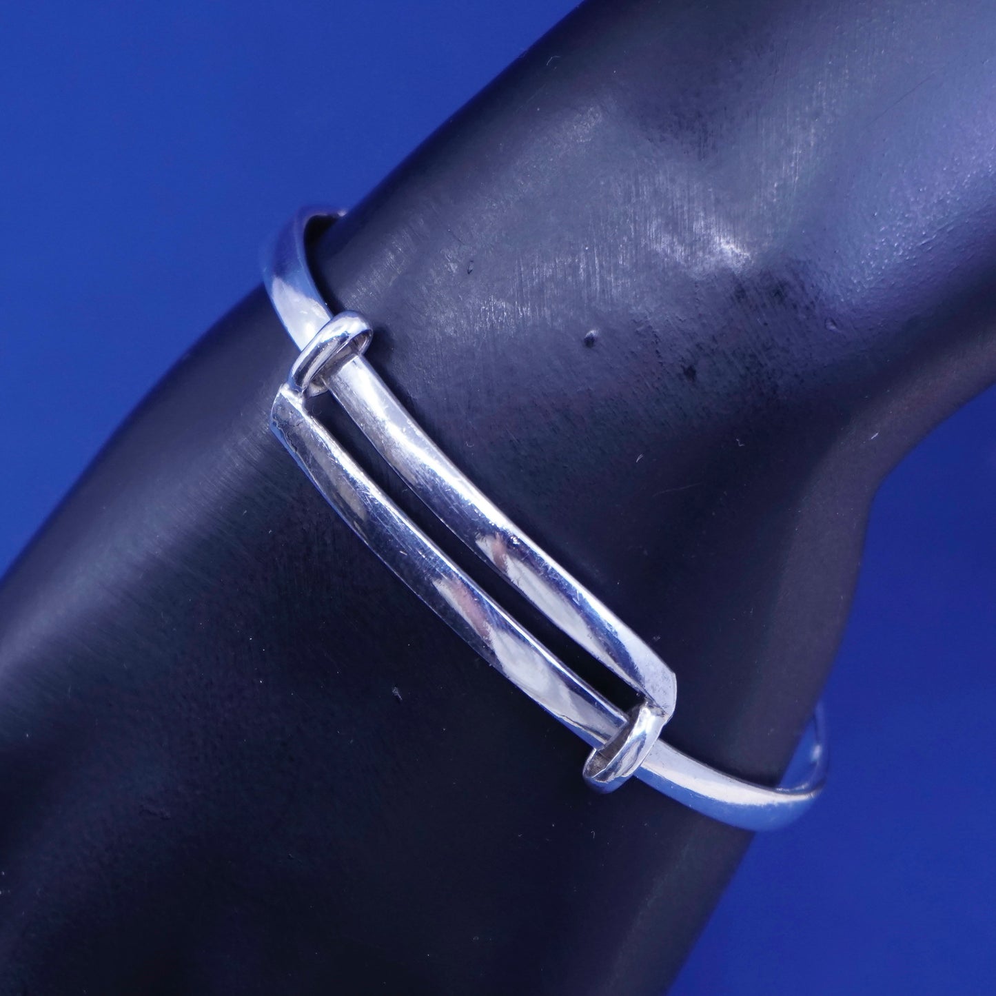 7”, antique Japan Seimon Sterling 999 Silver Adjustable Bracelet Japanese