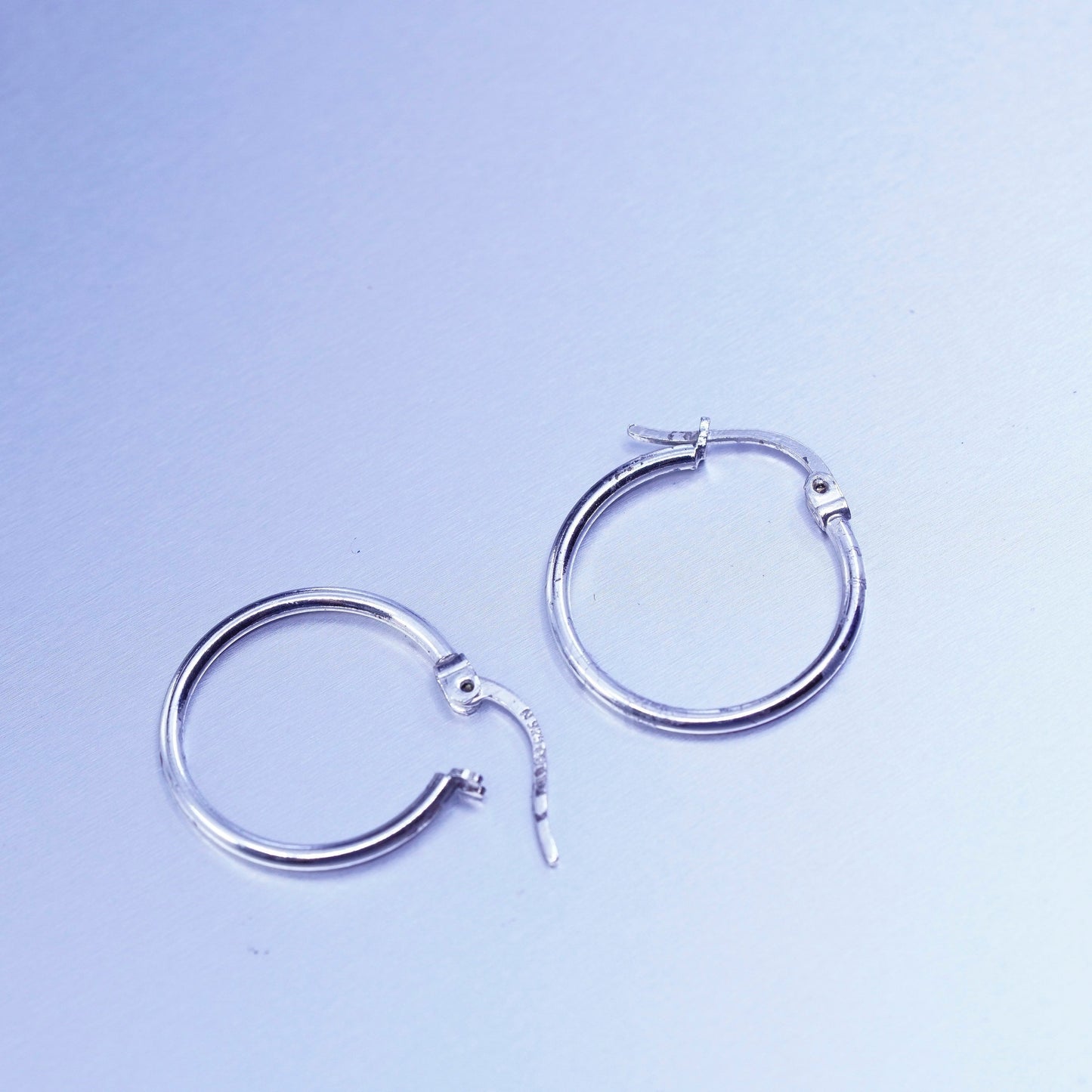 0.75”, vintage Sterling silver handmade earrings, 925 hoops