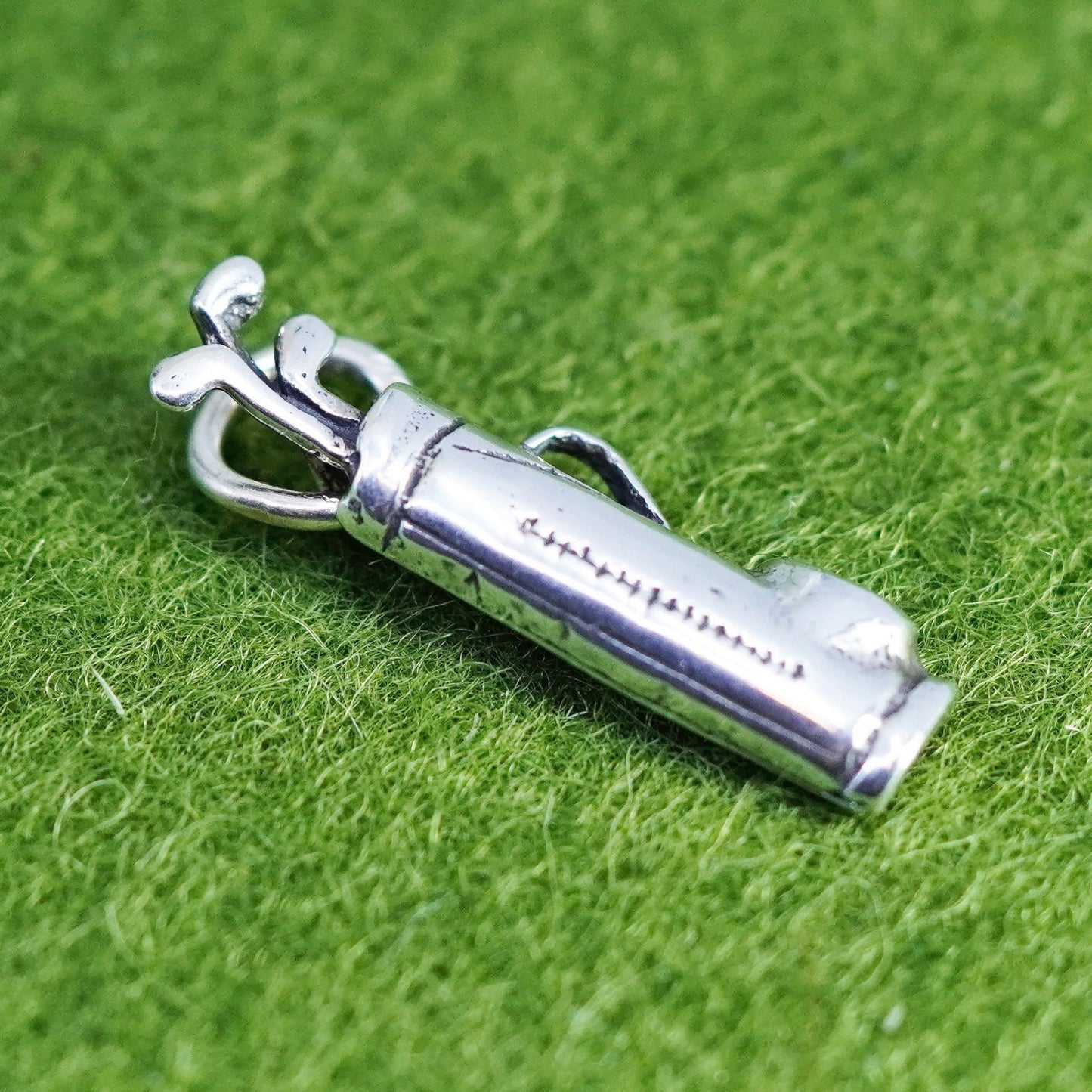 Vintage sterling silver handmade charm, 925 golf club bag pendant