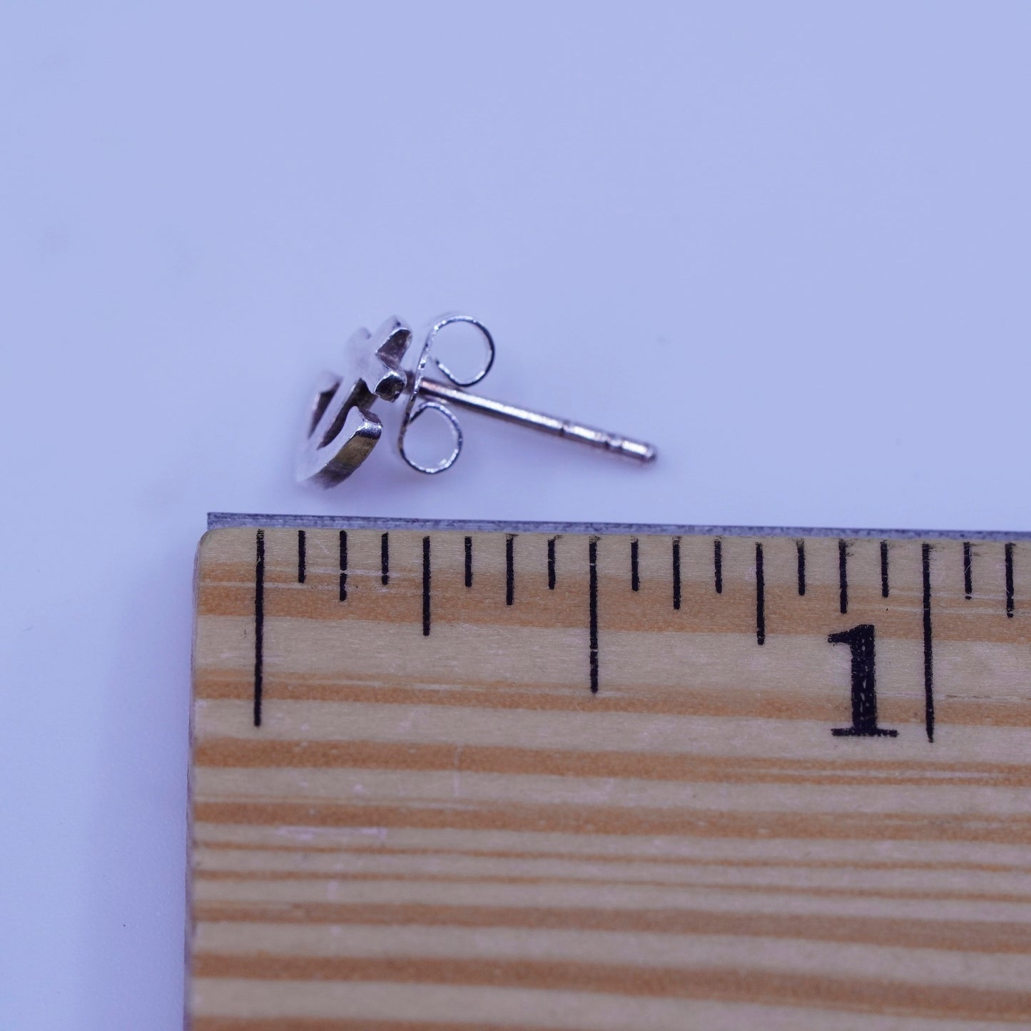 Vintage Sterling silver handmade earrings, 925 anchor studs