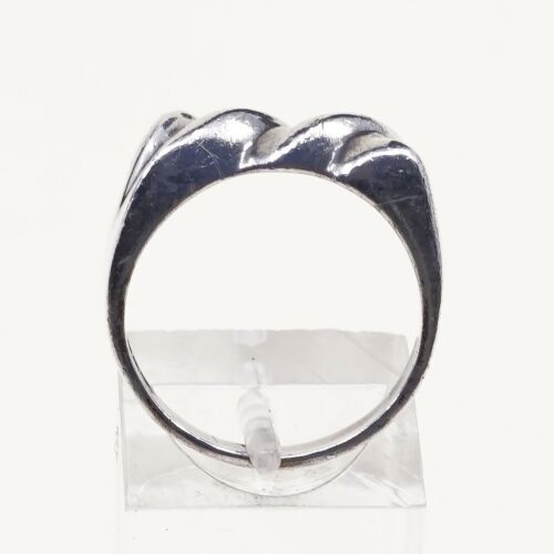 Size 7.25, Vtg Mexico Sterling 925 Silver Handmade Ribbed Ring warrior Band