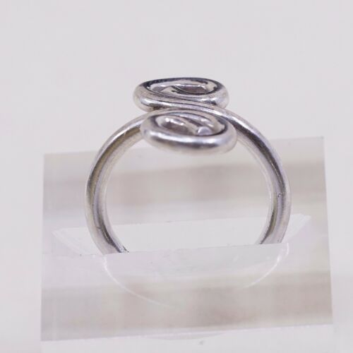 Size 6.5, Sterling Silver Handmade Ring, 925 swirl Band, Stamped 925