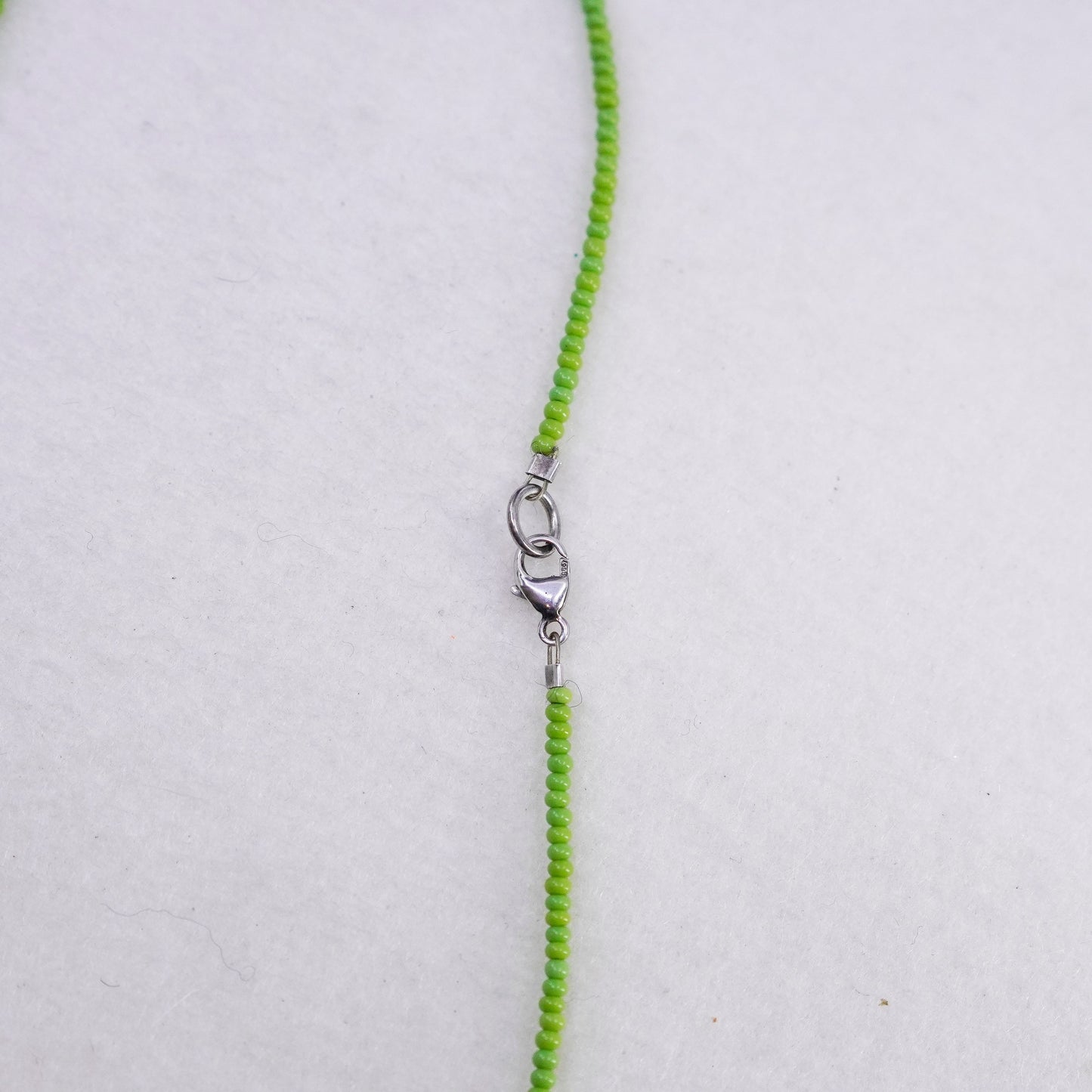 16”, vintage Sterling 925 silver handmade necklace with turquoise teardrop MOP