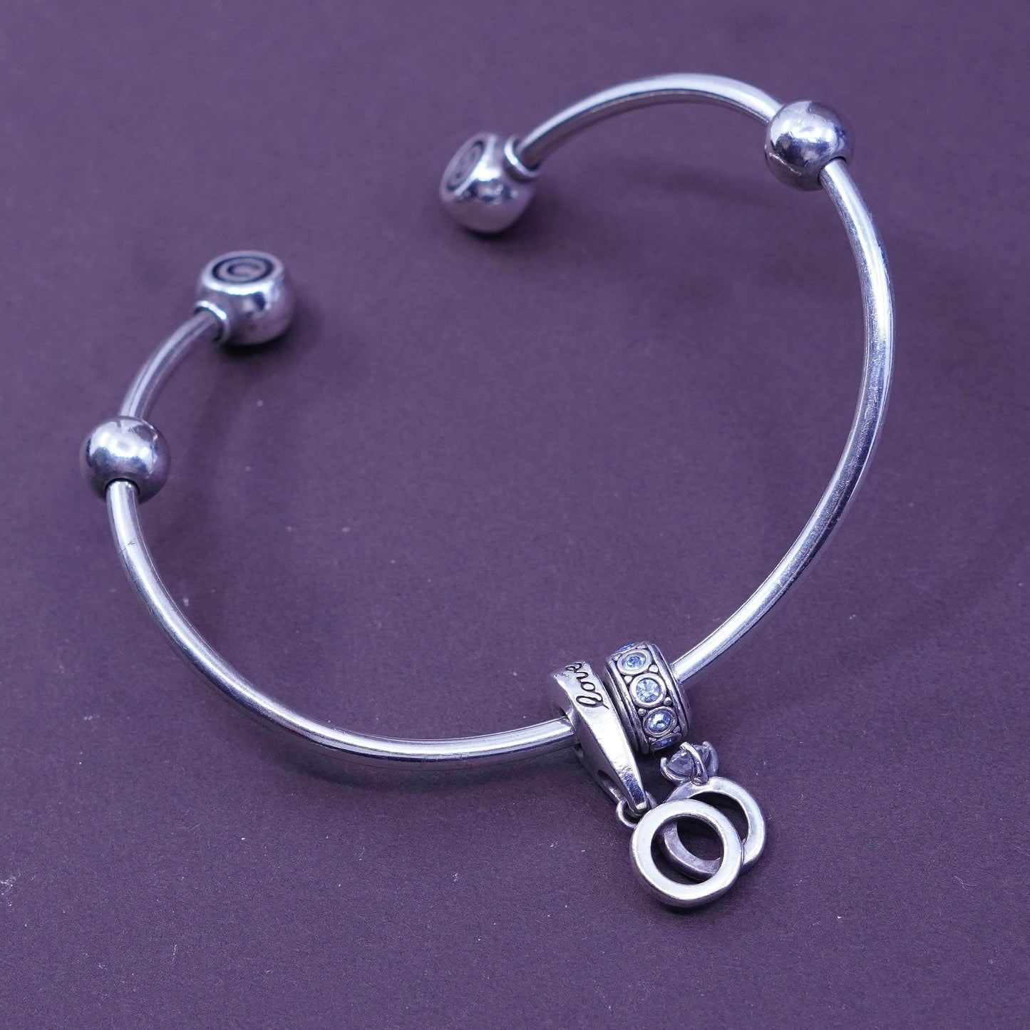 7.5”, vintage CHAMILIA CHAM sterling silver bracelet, 925 cuff, wrap bangle