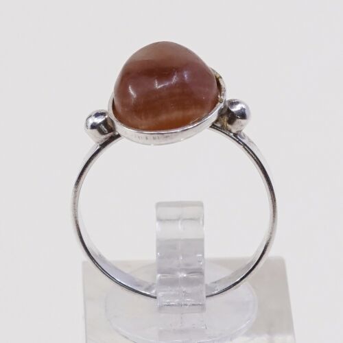 Size 9, Vintage sterling silver handmade ring, 925 silver With Red agate