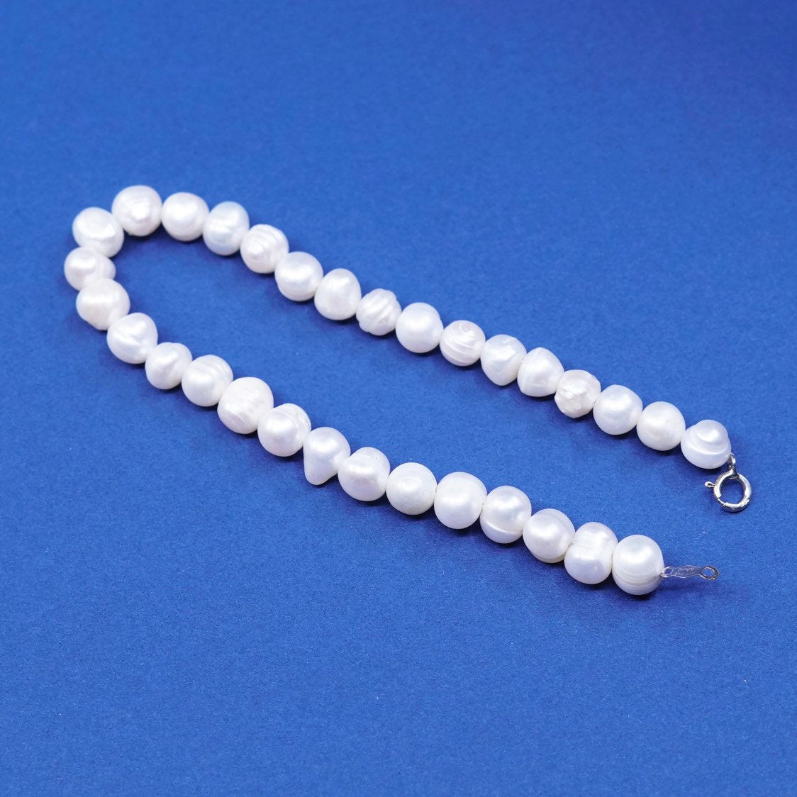 7", Sterling silver handmade bracelet, 925 clasp w/ freshwater pearl beads