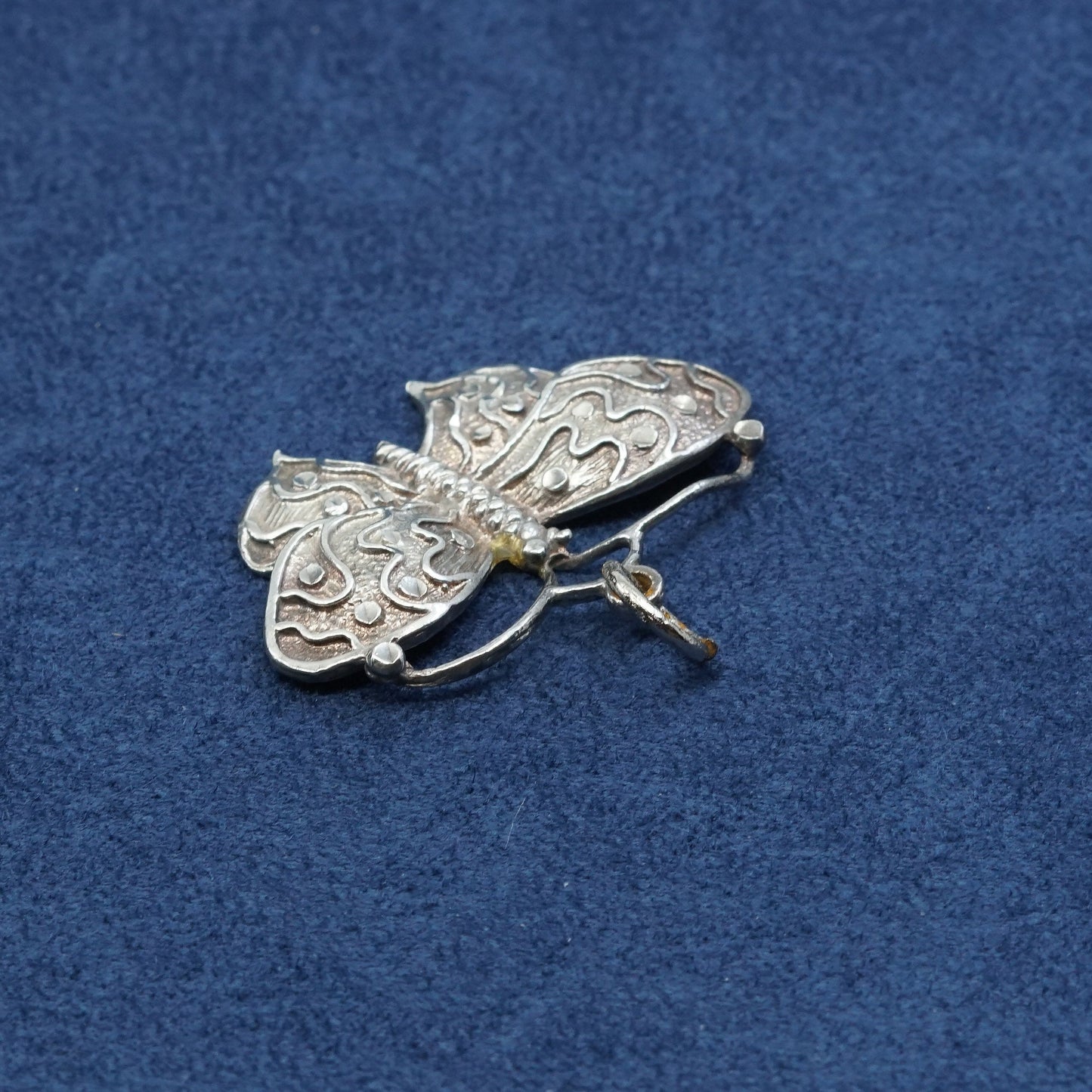 Sterling silver handmade butterfly pendant, 925, stamped 925