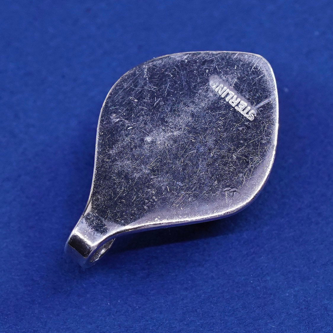 vtg handmade sterling silver tag, 925 w/ multiciori pendant, murano glass