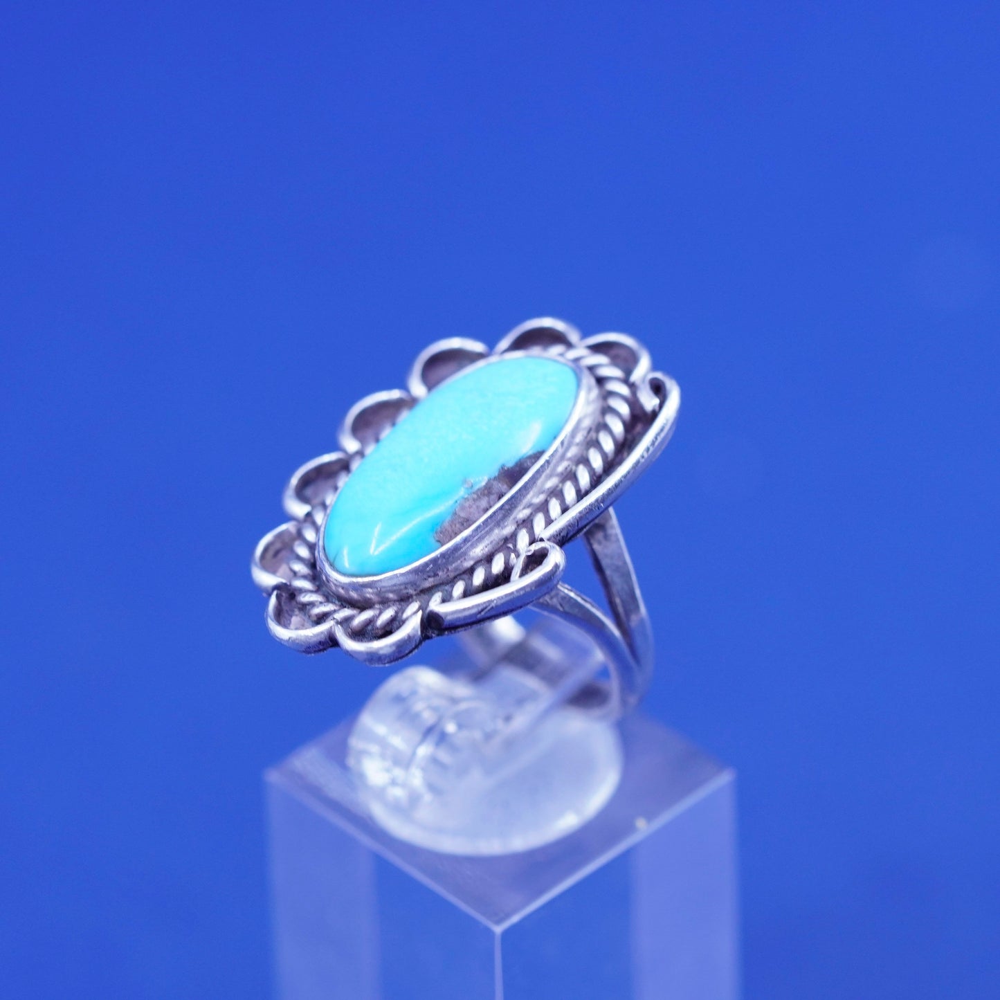 sz 6.25, Sterling 925 silver ring, Native American southwestern turquoise