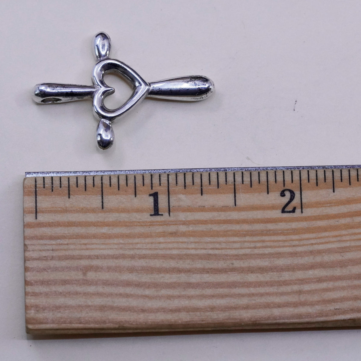 Vintage James Avery retired Sterling silver pendant, 925 love cross with heart