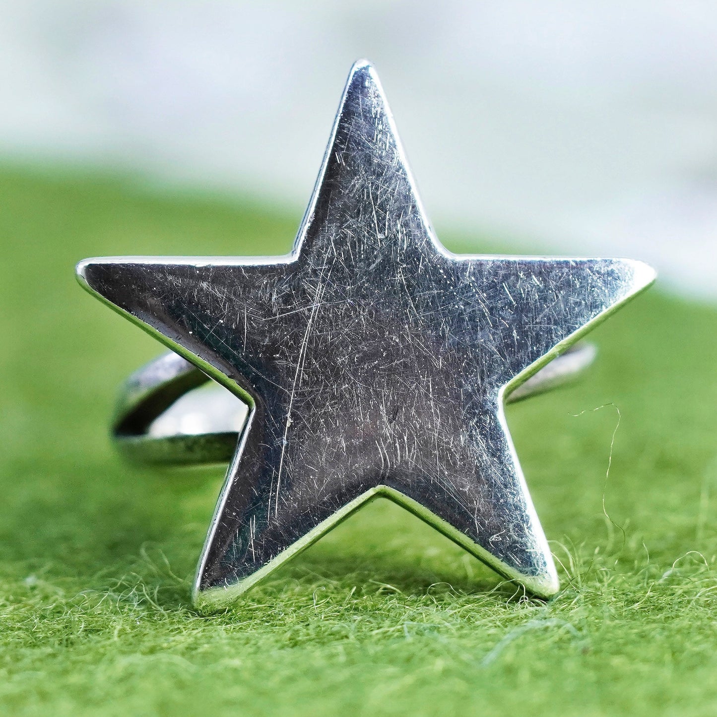 Size 5, vintage Sterling silver handmade ring, 925 star band