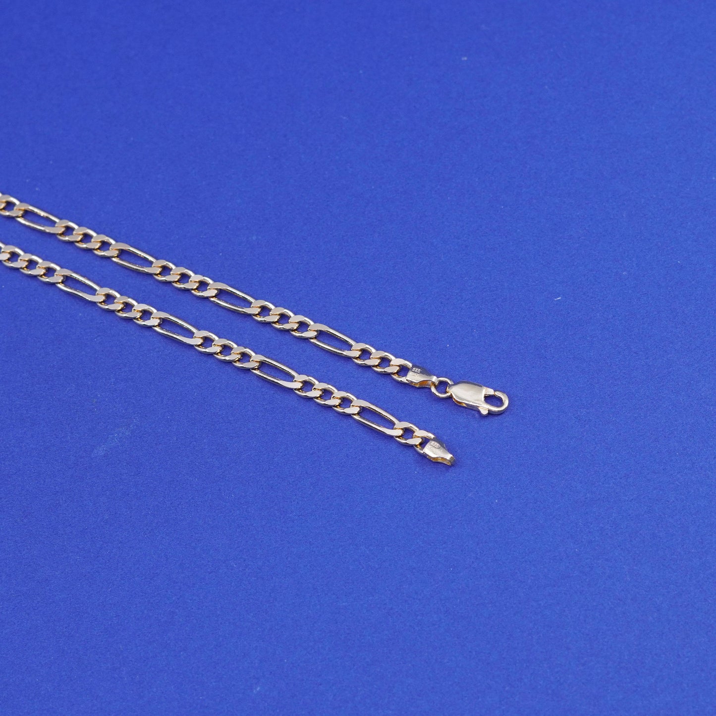 24”, vermeil gold filled Sterling silver handmade necklace, 925 Figaro chain